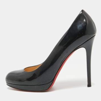 Pre Owned Christian Louboutin Black Patent Leather Bianca Pumps Size 39