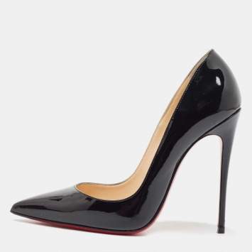 Pre Owned Christian Louboutin Black Patent Leather So Kate Pointed Toe Pumps Size 36.5