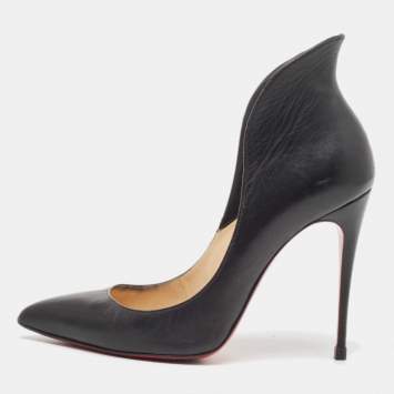 Pre Owned Christian Louboutin Black Leather Mea Culpa Pumps Size 36