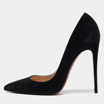 Pre Owned Christian Louboutin Black Suede So Kate Pumps Size 38.5
