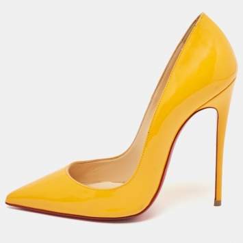 Pre Owned Christian Louboutin Orange Patent So Kate Pumps Size 37.5