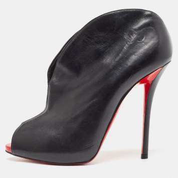 Pre Owned Christian Louboutin Black Chester Fille Ankle Booties Size 39.5