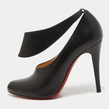 Pre Owned Christian Louboutin Black Leather Miss Zorra Pumps Size 40