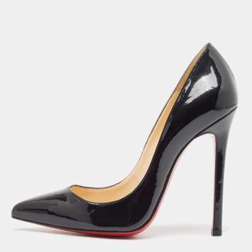 Pre Owned Christian Louboutin Black Patent Leather Pigalle Pumps Size 37