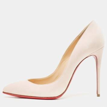 Pre Owned Christian Louboutin Light Pink Suede Pigalle Follies Pumps Size 38