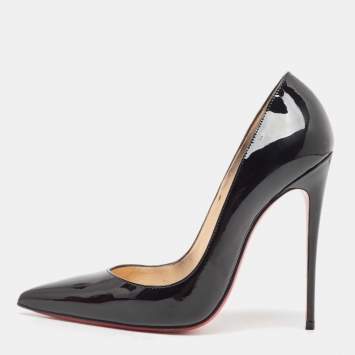 Pre Owned Christian Louboutin Black Patent Leather So Kate Pumps Size 38