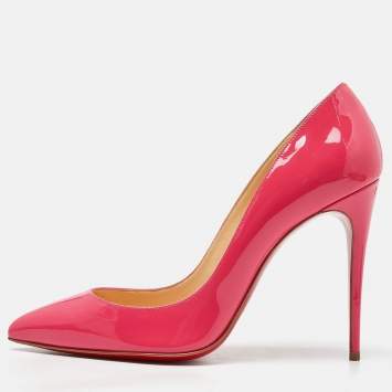 Pre Owned Christian Louboutin Pink Patent Leather Pigalle Follies Pumps Size 38