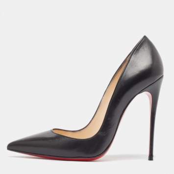 Pre Owned Christian Louboutin Black Leather Pigalle Follies Pumps Size 34