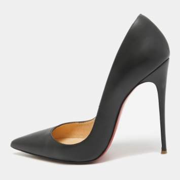 Pre Owned Christian Louboutin Black Leather Pigalle Pumps Size 36.5