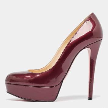 Pre Owned Christian Louboutin Purple Patent Bianca Pumps Size 37.5