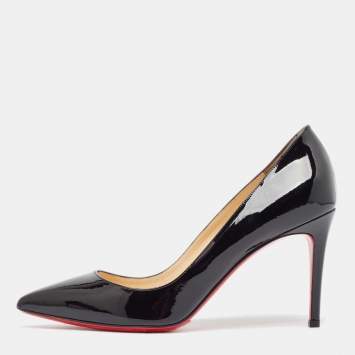 Pre Owned Christian Louboutin Black Patent Leather Pigalle Pumps Size 39