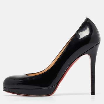 Pre Owned Christian Louboutin Black Patent Leather New Simple Pumps Size 37