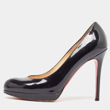 Pre Owned Christian Louboutin Black Patent Leather New Simple Pumps Size 37.5