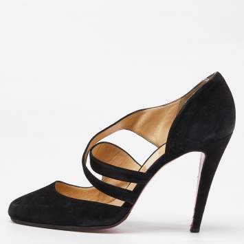 Pre Owned Christian Louboutin Black Suede Citoyenne Pumps Size 41