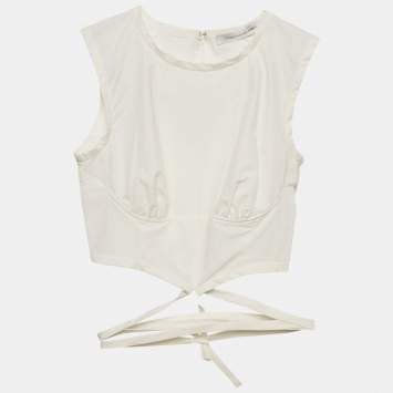 مملوكة مسبقًا Christopher Esber White Cotton Waist Tie Top XS