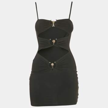 مملوكة مسبقًا فستان كريستوفر إسبير جيرسي أسود قطب ميني مقاس صغير جدًا