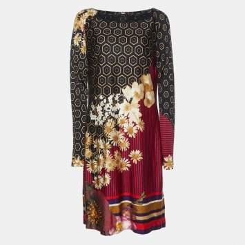Pre Owned Class by Roberto Cavalli Multicolor Printed Jersey Shift Dress L