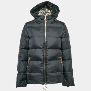 Pre Owned Class by Roberto Cavalli Black Synthetic Chain Detail Down Puffer Jacket S