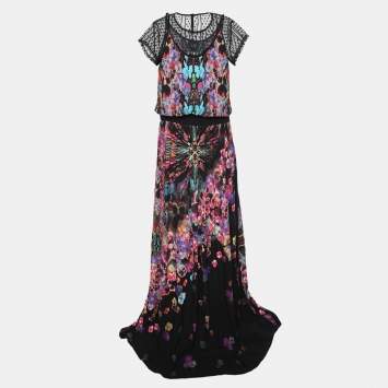 Pre Owned Class by Roberto Cavalli Multicolor Viscose Maxi Dress XL