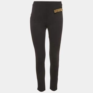 Class by Roberto Cavalli Black Gabardine Pocket Detail Leggings M
