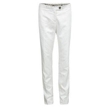 Pre Owned Class By Roberto Cavalli White Snake Scale Pattern Tailored Pants M