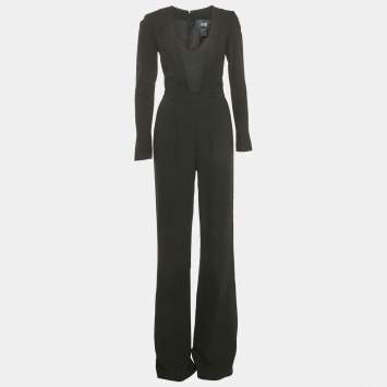 Pre Owned Class by Roberto Cavalli Black Wool Blend Jumpsuit S