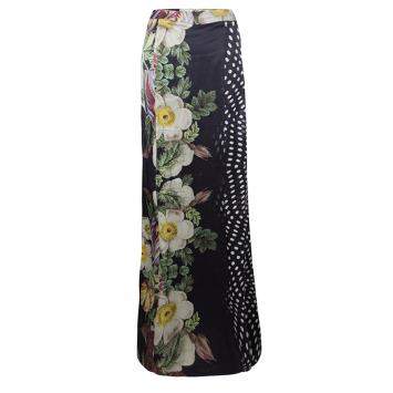 Pre Owned Class by Roberto Cavalli Floral and Polka Dot Print Maxi Skirt XS