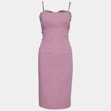 Pre Owned Class by Roberto Cavalli Pink Jersey Knee Length Dress L