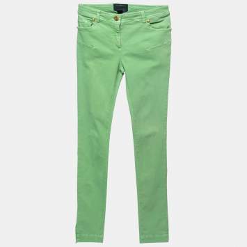 Pre Owned Class by Roberto Lime Green Denim Skinny Jeans S Waist 26"