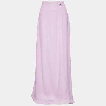 Pre Owned Class by Roberto Cavalli Pink Crepe Maxi Skirt L