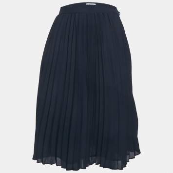 Claudie Pierlot Navy Blue  Plisse Midi Skirt S