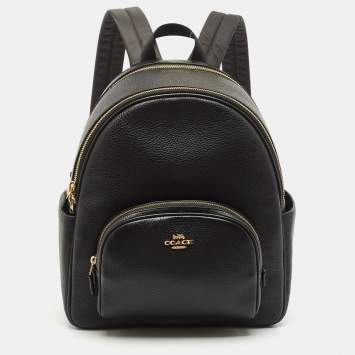 Pre Owned Coach Black Leather Court Backpack