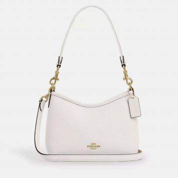 Pre Owned Coach Laurel small Chalk Leather Shoulder bag