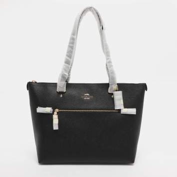 Pre Owned Coach Black Leather Gallery Tote