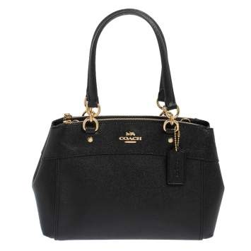 Pre Owned Coach Black Leather Mini Brooke Carryall Satchel