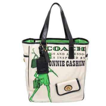 Pre Owned Coach Beige Canvas And Leather Bonnie Cashin Tote