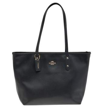 Pre Owned Coach  Black Leather City Zip Tote