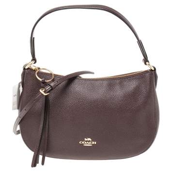 Pre Owned Coach Burgundy Leather Bailey Hobo