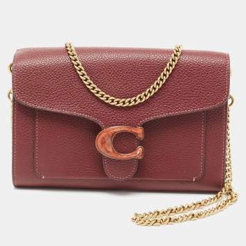 Pre Owned Coach Burgundy Pebbled Leather Tabby 26 Shoulder Bag