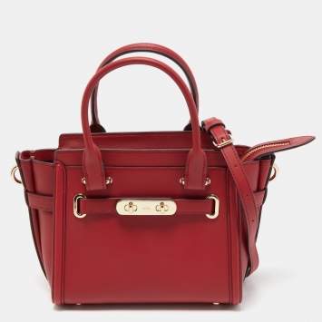 Coach Red Leather Swagger 20 Tote