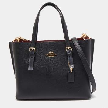Coach Black Leather Mollie 25 Tote