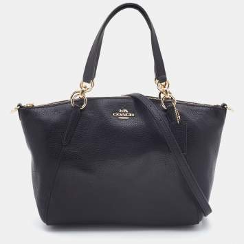 Coach Black Leather Small Kelsey Satchel