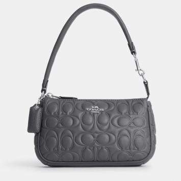 Coach Grey Signature Leather Teri Shoulder Bag