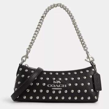 Coach Black Leather Charlotte Shoulder Bag