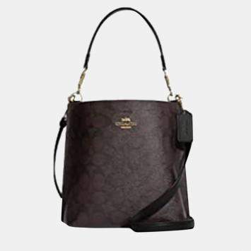 Pre Owned Coach Black Canvas Bucket Bag