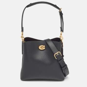 Coach Black Leather Willow Bucket Bag