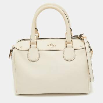 Coach Light Beige Leather Mini Bennett Satchel