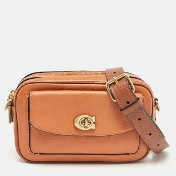 Pre Owned Coach Brick Brown Leather Willow Camera Bag