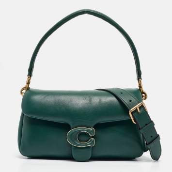 Coach Dark Green Leather Tabby Pillow 26 Shoulder Bag