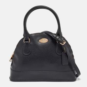 Coach Black Leather Cora Dome Satchel